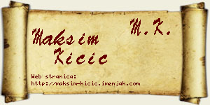 Maksim Kičić vizit kartica